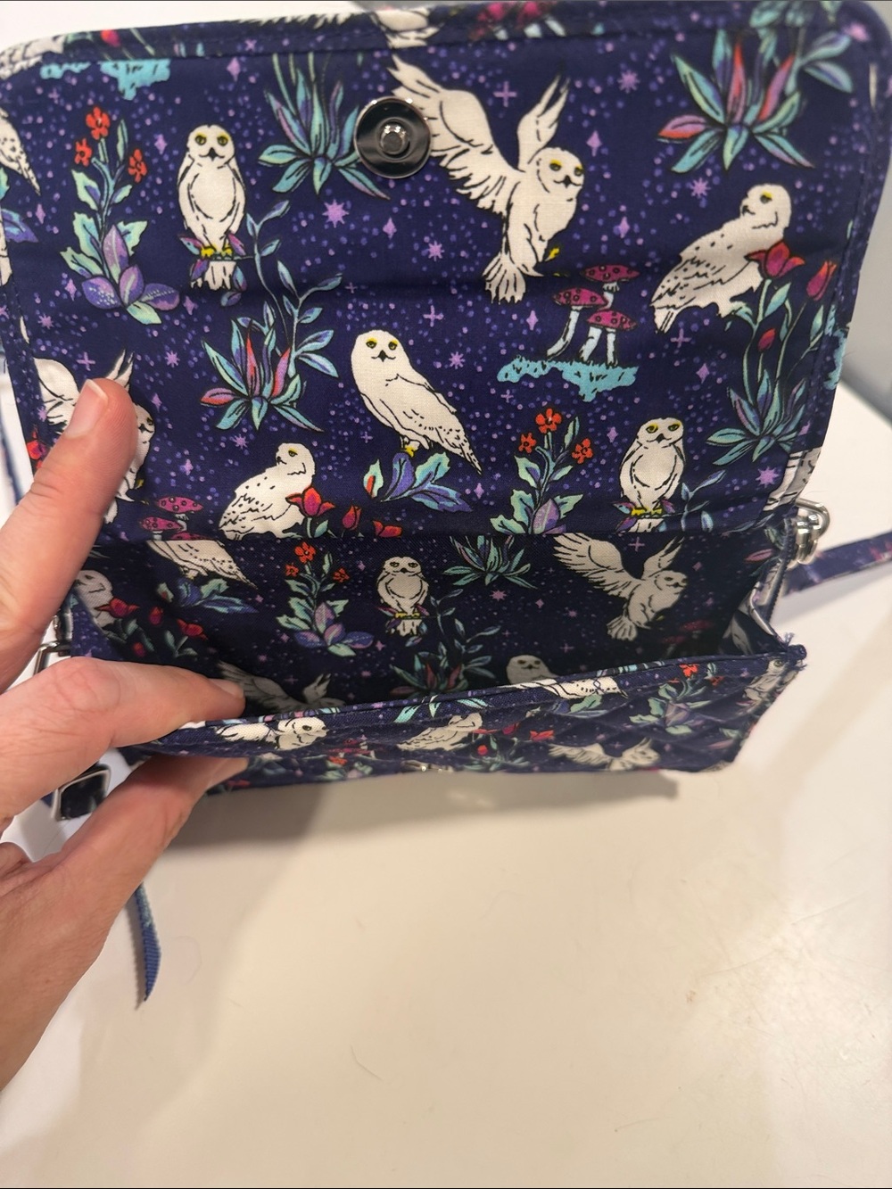 Vera Bradley Navy Harry Potter Floral Crossbody Wallet - Picture 3 of 7